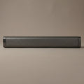 Stereo TV soundbar seen from the front